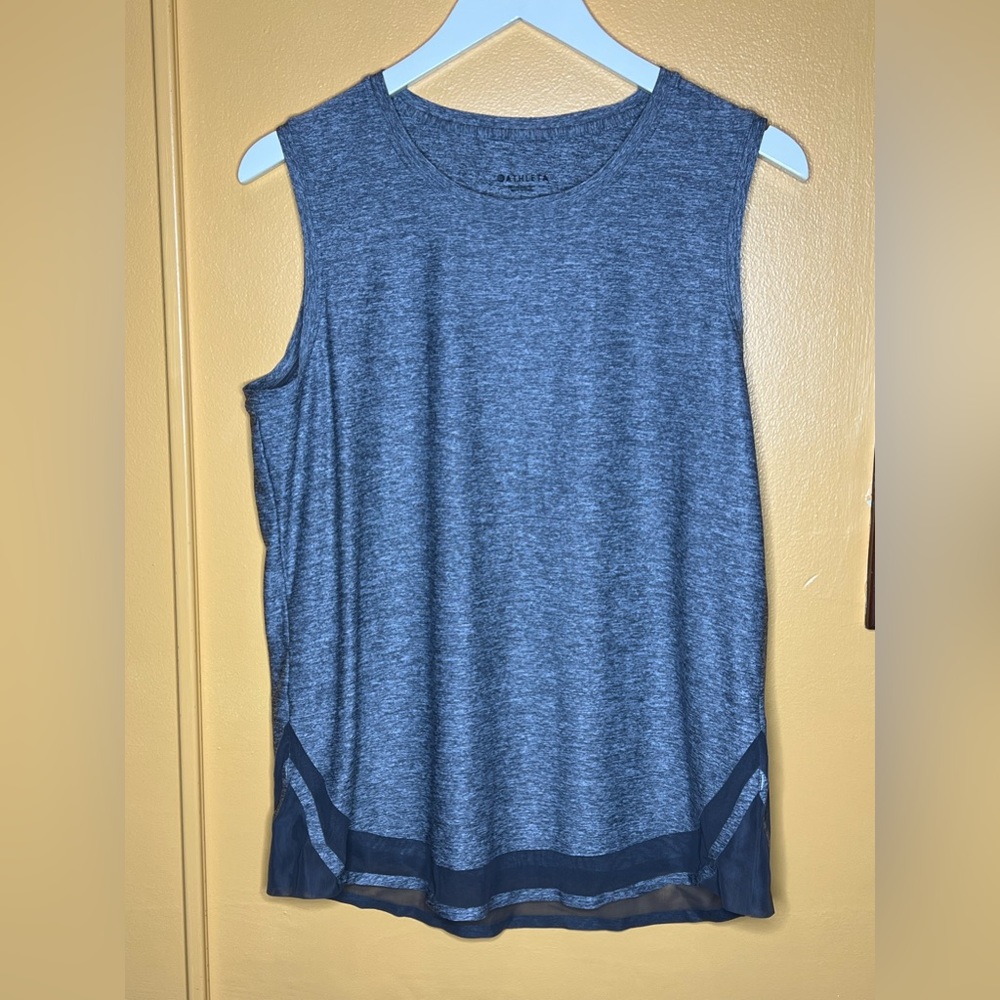 Athleta Heathered Navy Blue Sleeveless Tank
